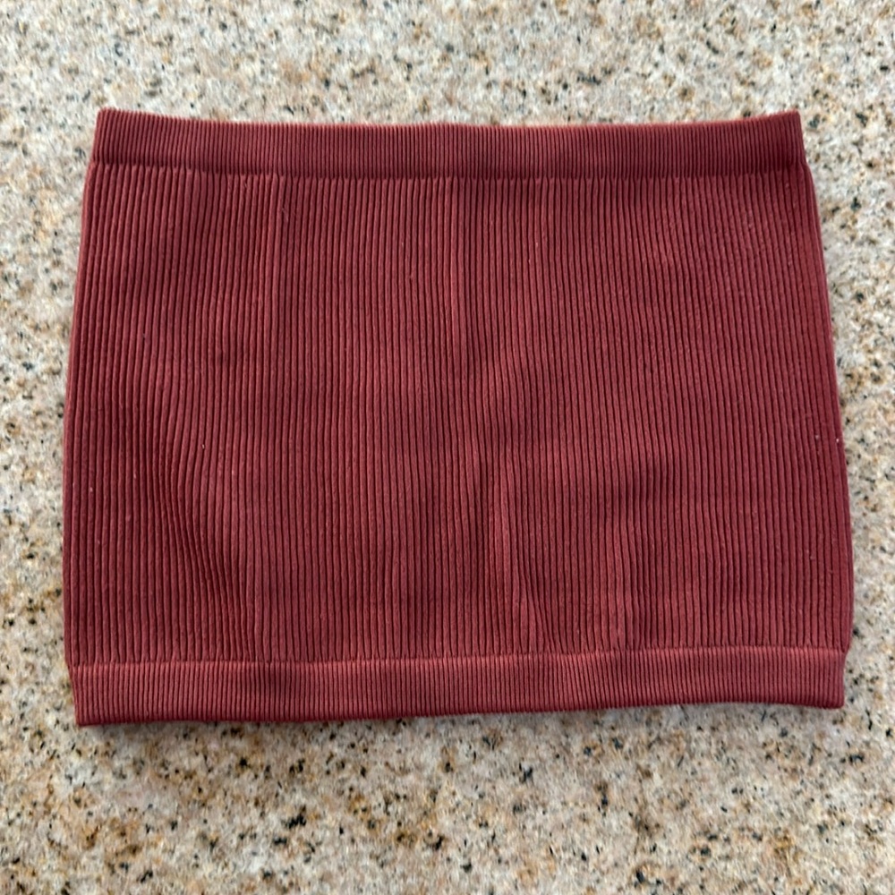 Cotton On Burgundy Ribbed Tube Top